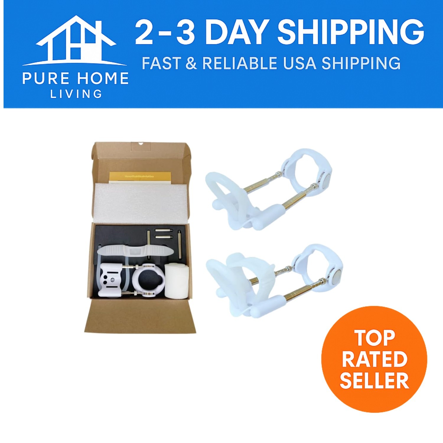 Ergonomic White Penile Traction Device - Adjustable & Portable Enhancement Kit