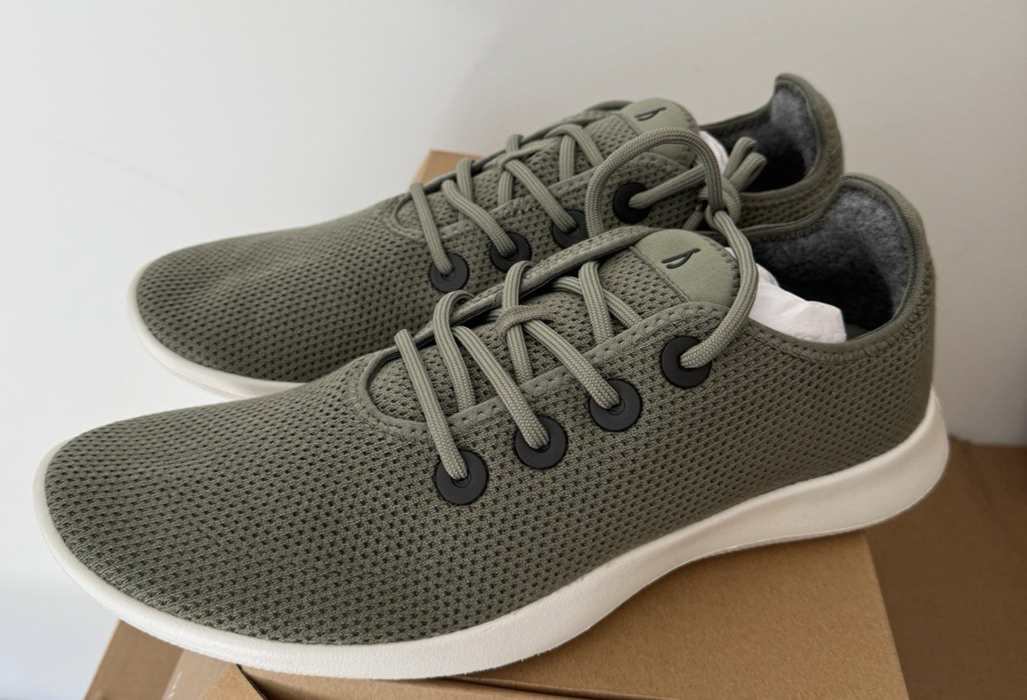 NEW ALLBIRDS TREE RUNNER RUGGED GREEN SHOES SNEAKER LACE UP CASUAL MENS SIZE 14