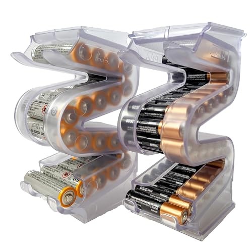 Battery Ladder Organizer Case AA AAA Stackable Storage
