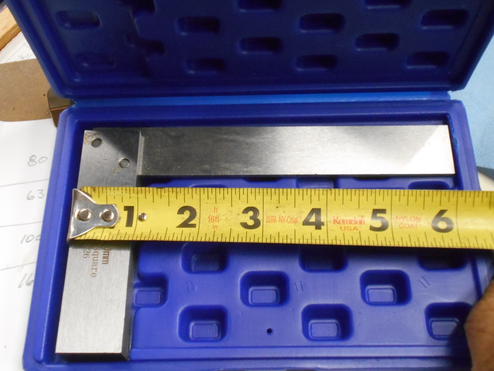 160 x 100 MM Wide Seat Precision Square in Case