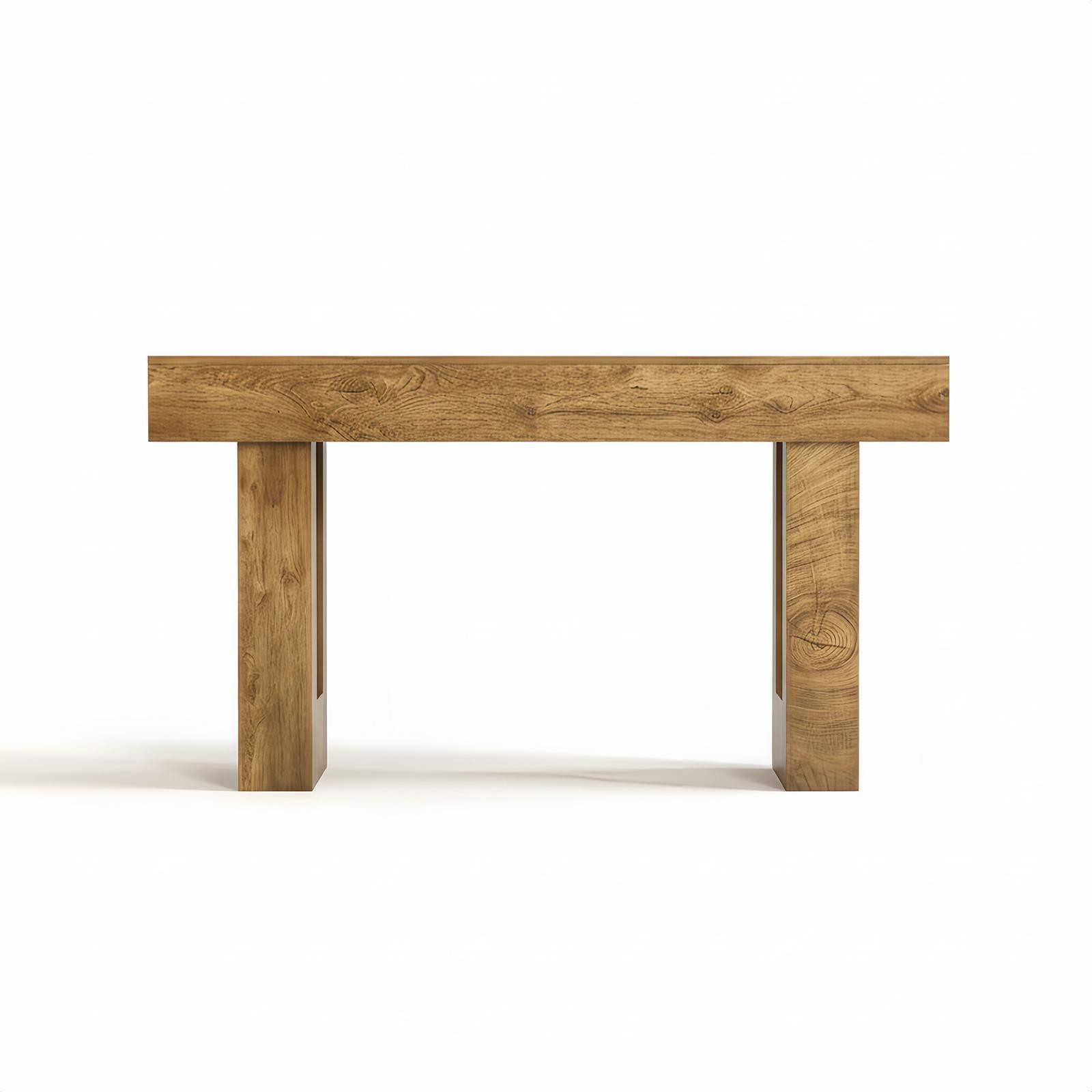 Farmhouse Entryway Console Table Solid MDF Wood Construction for Home Interior