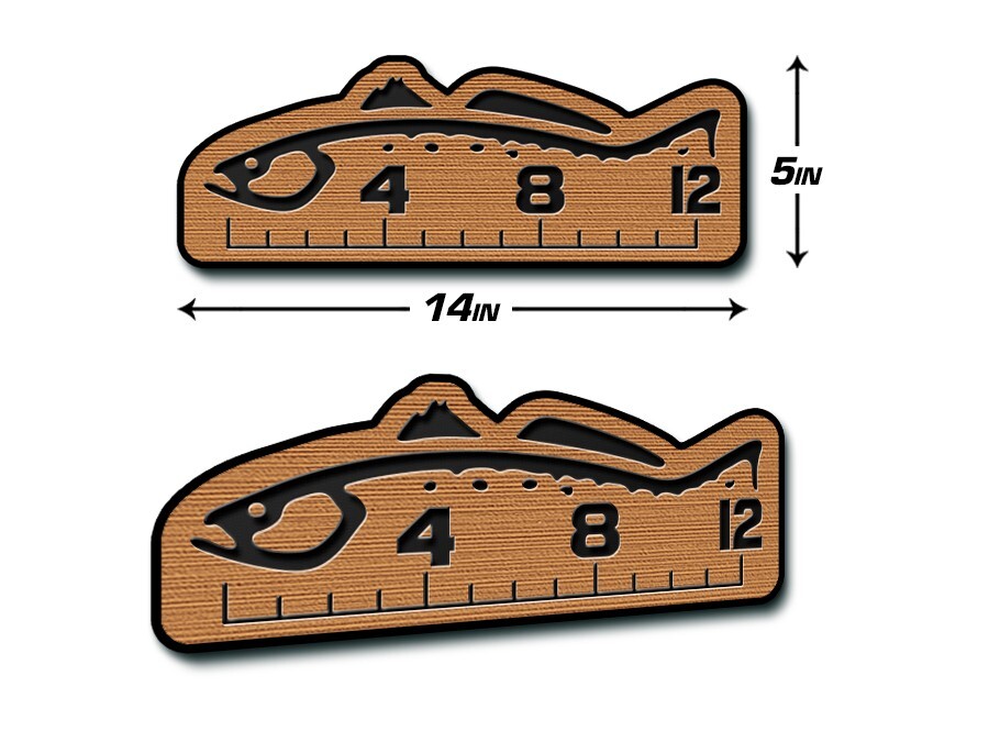 SeaDek 12" Trout Fish Ruler Marine EVA 3M Stick On Fly Fishing - Mocha / Black