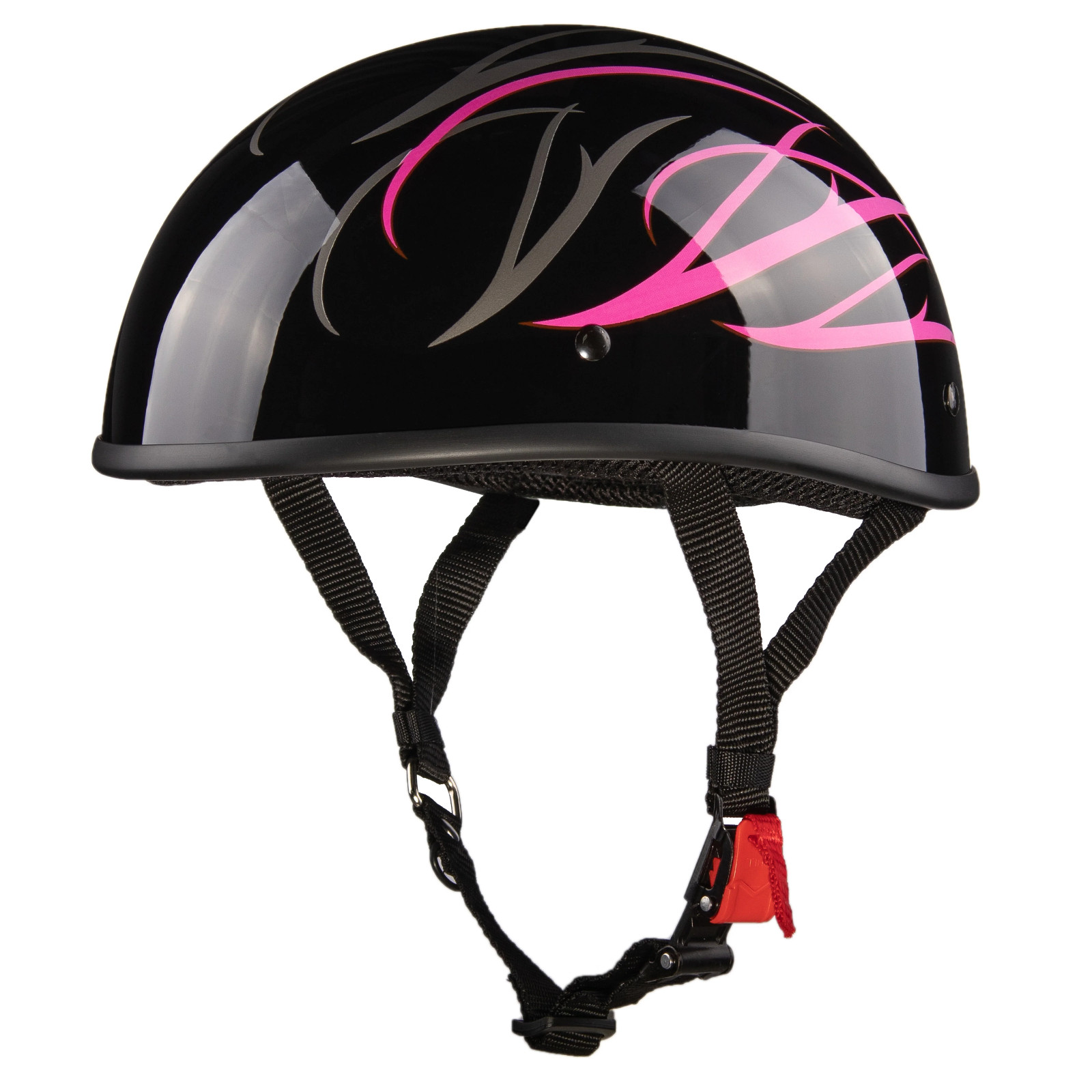 WCL Beanie Pink Motorcycle Half Helmet - Small and Light DOT Approved Skull