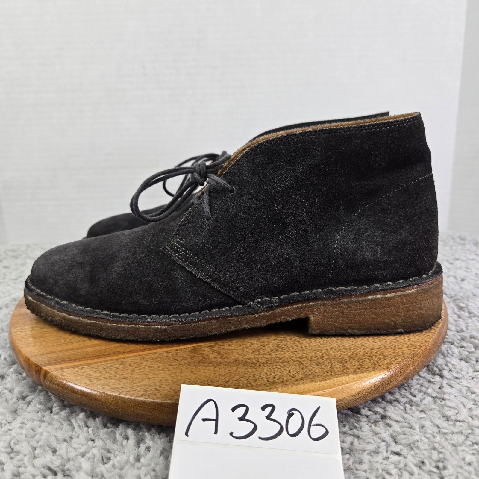 Polo Ralph Laruen Mens 9.5D King Bo Gray Suede Casual Crepe Sole Chukka Boot