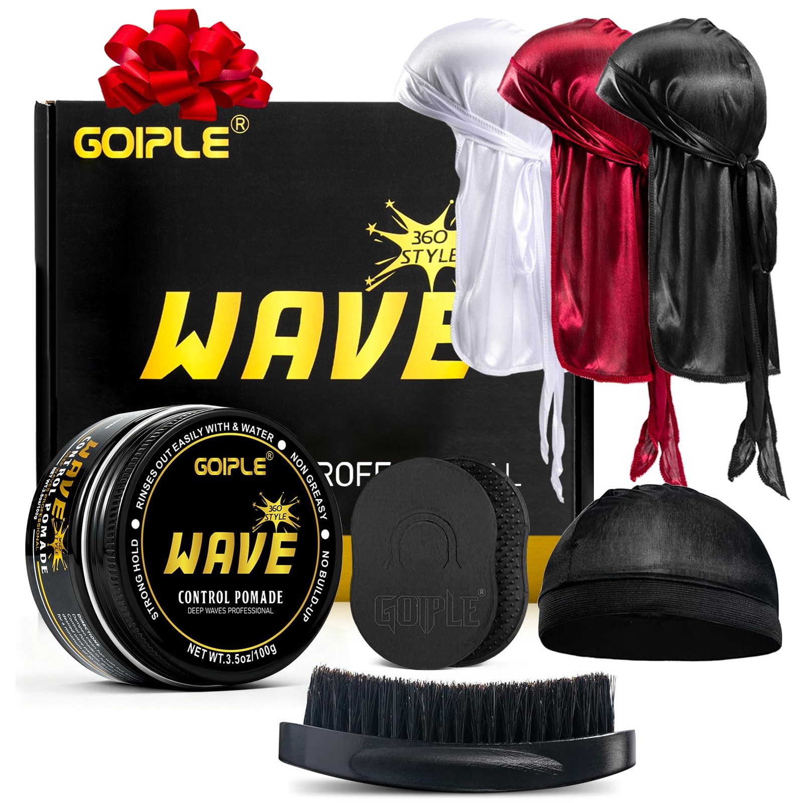 Goiple Wave Pomade for Men Strong Hold Easy Wash 360 Wave Training Hair Cream,