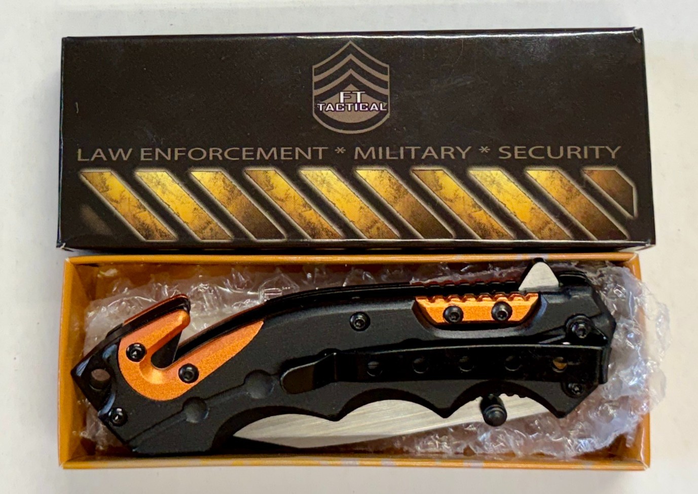 FT TACTICAL - LAW ENFORCEMENT Folding Knife Serrated Original Box Factory New
