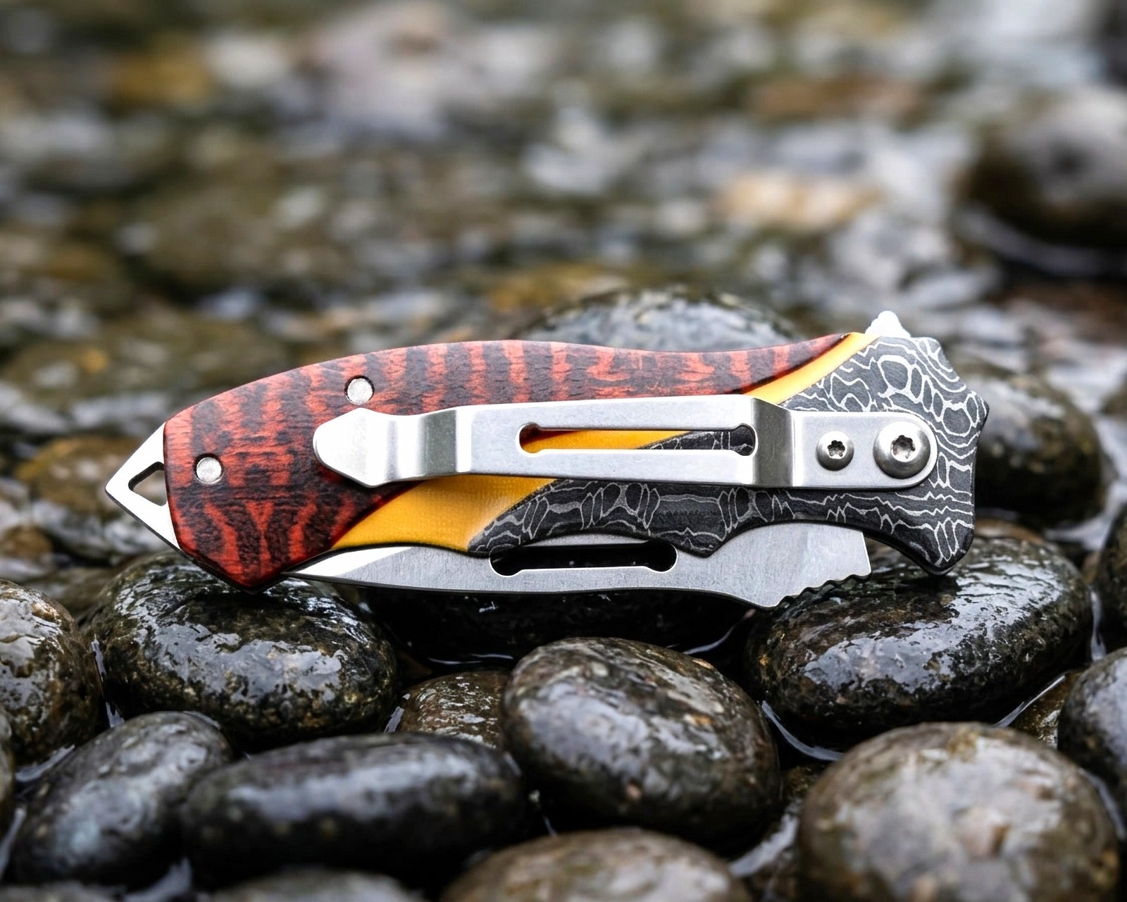 Pheasant Tail Folder Knife 3Cr13 Stainless Steel | Feather‑Pattern Handle