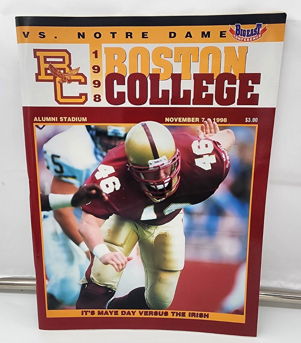 NOTRE DAME vs. BOSTON COLLEGE - FOOTBALL PROGRAM - 1998 - NEAR MINT