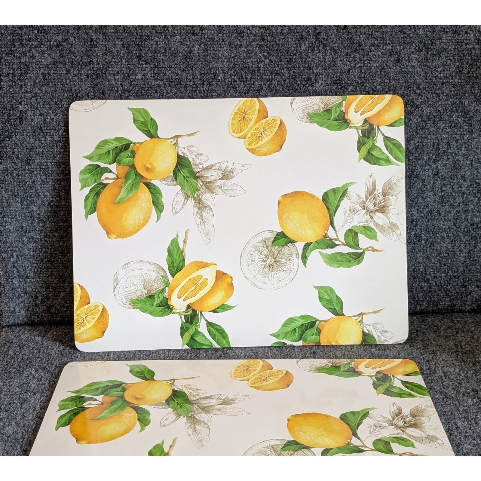 Benson Mills Italian Lemons Cork Back Set of Four Easy Clean Placemats 12 x 16