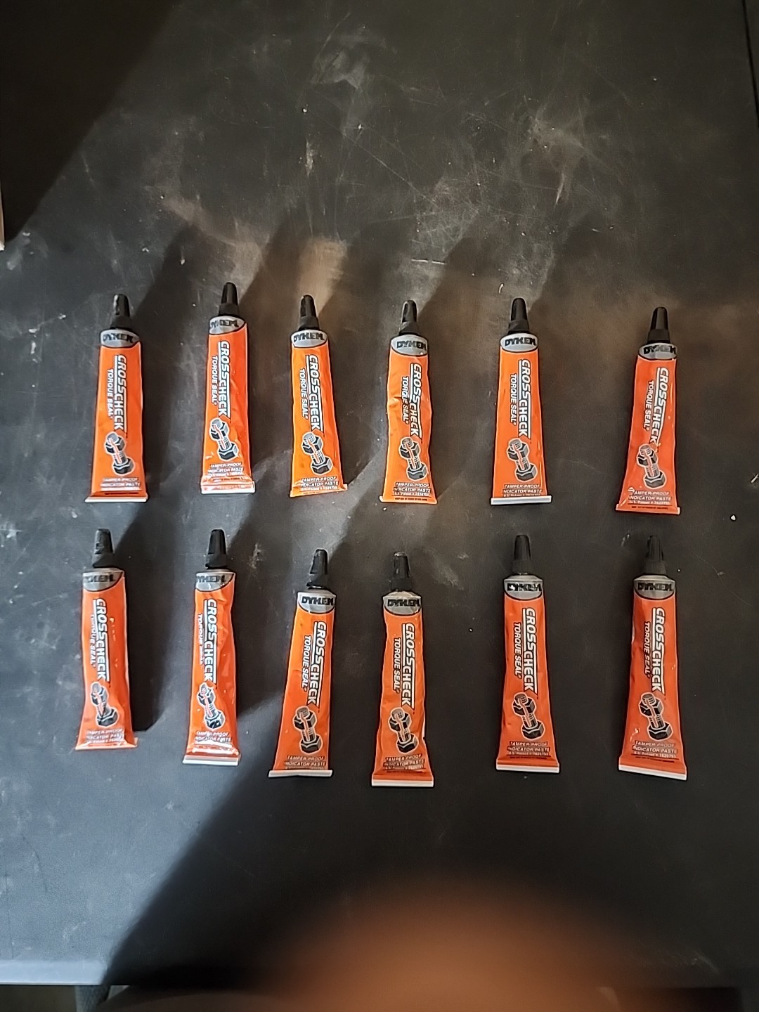 Lot Of 12 Dykem Cross Check Tamper Proof Torque Seal Indicator Paste Orange