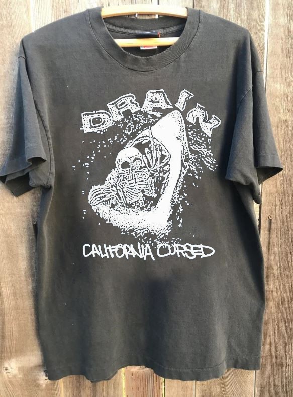 Vintage Drain rock tour short sleeve charcoal color shirt reprint VK12381