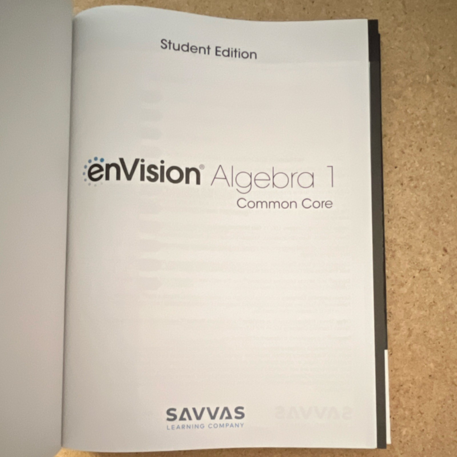 Savvas enVision Algebra 1 Common Core Student Edition 2024 Hardcover