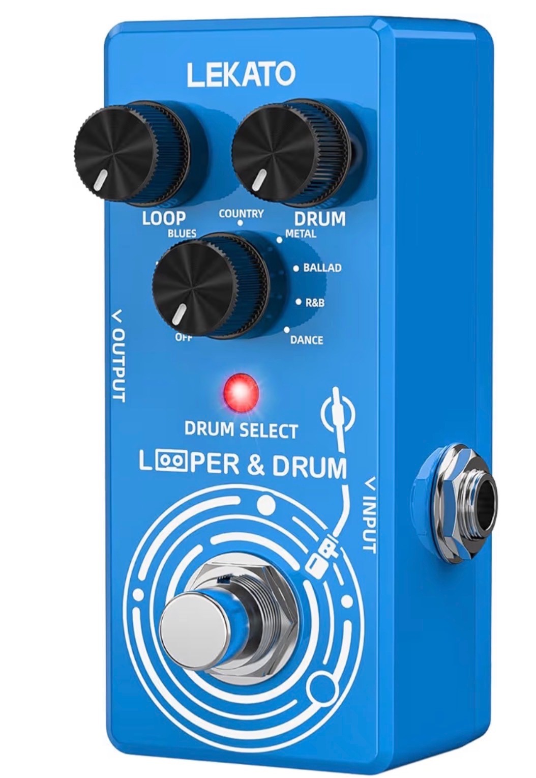 Looper Guitar Pedal Drum Machine, 2 in 1 Drum Looper Pedal, 6 Min Loop Time