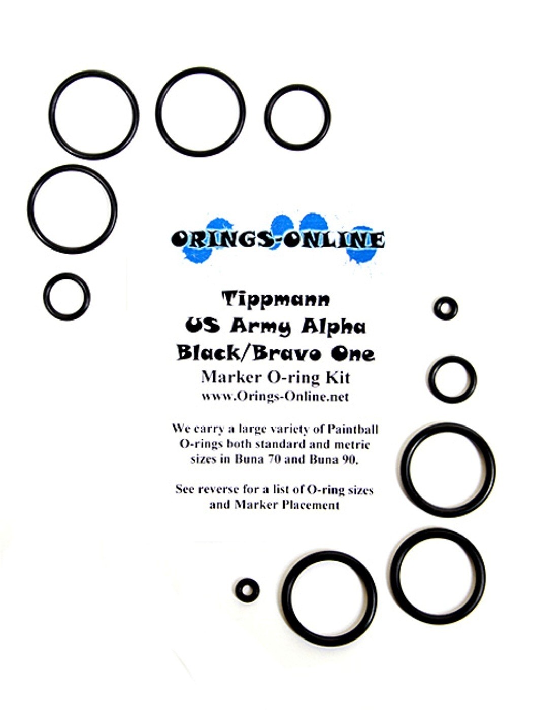 Tippmann US Army Alpha Black Bravo One Paintball Marker O-ring Kit x 4 rebuilds