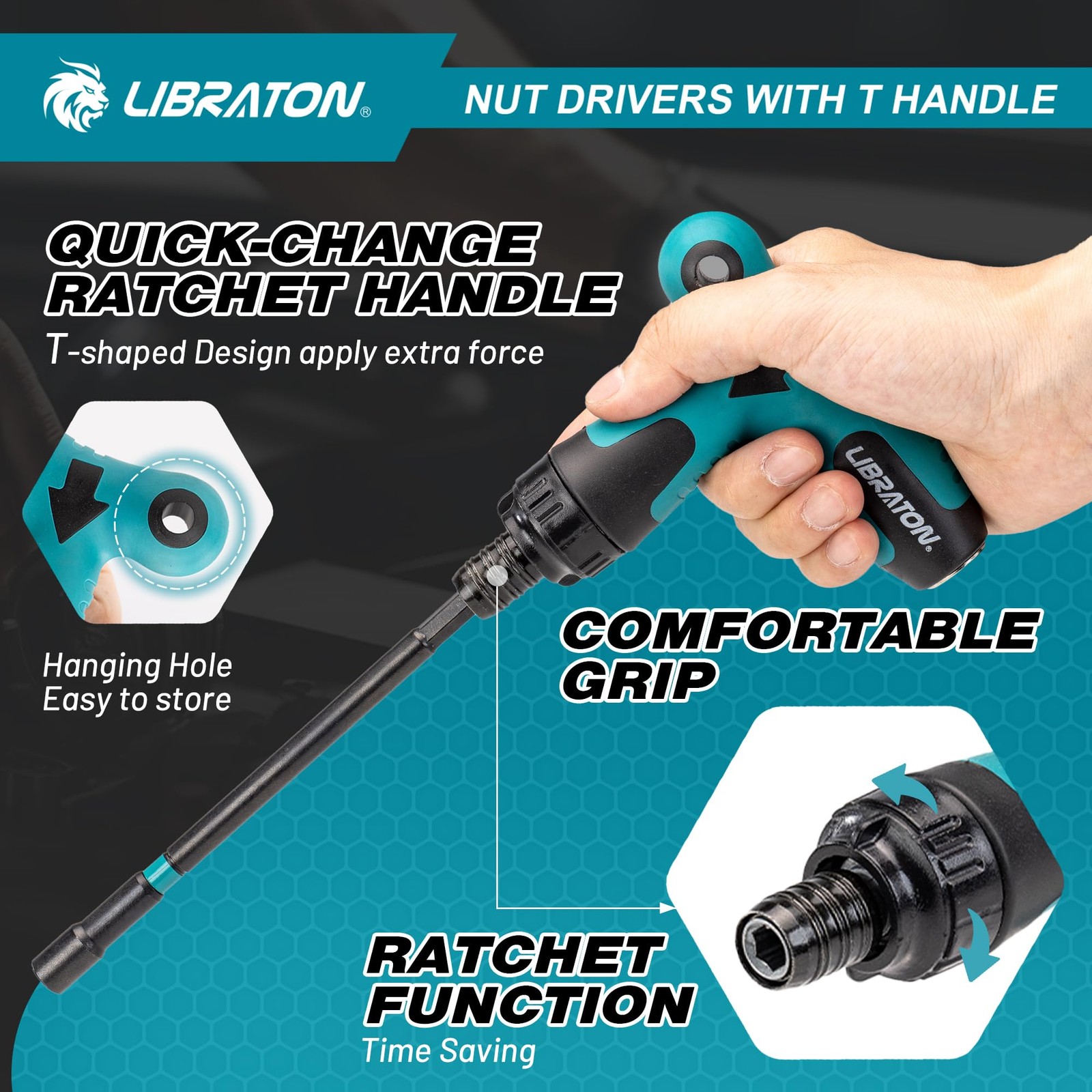 LIBRATON 27PCS Magnetic Nut Driver Set with Ratcheting T Handle, Driver...