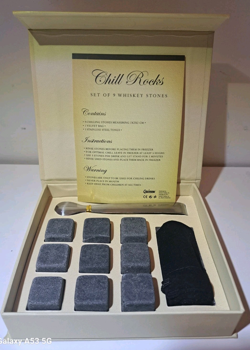 chill rocks set of 9 whiskey stones soapstone by quiseen open box