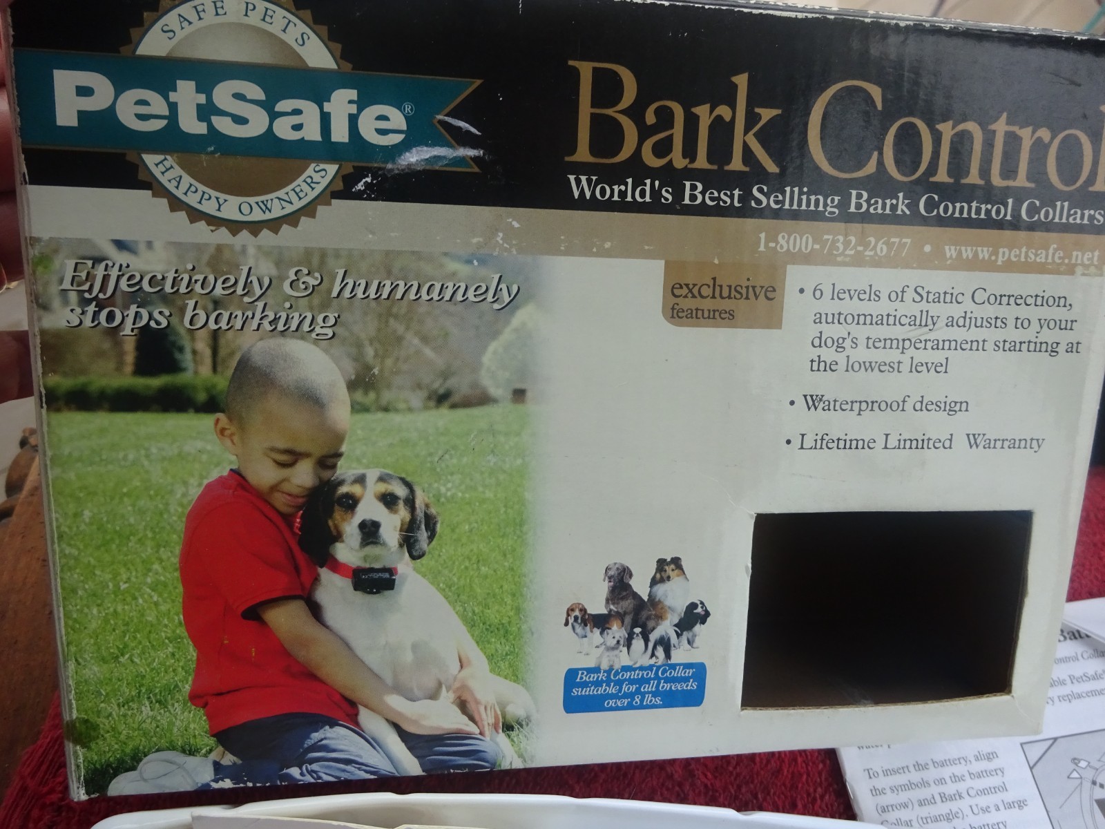 PetSafe Bark Control Static Dog Collar Stop ALL DOGS OV ER 8 LBS  PBC-302 USED