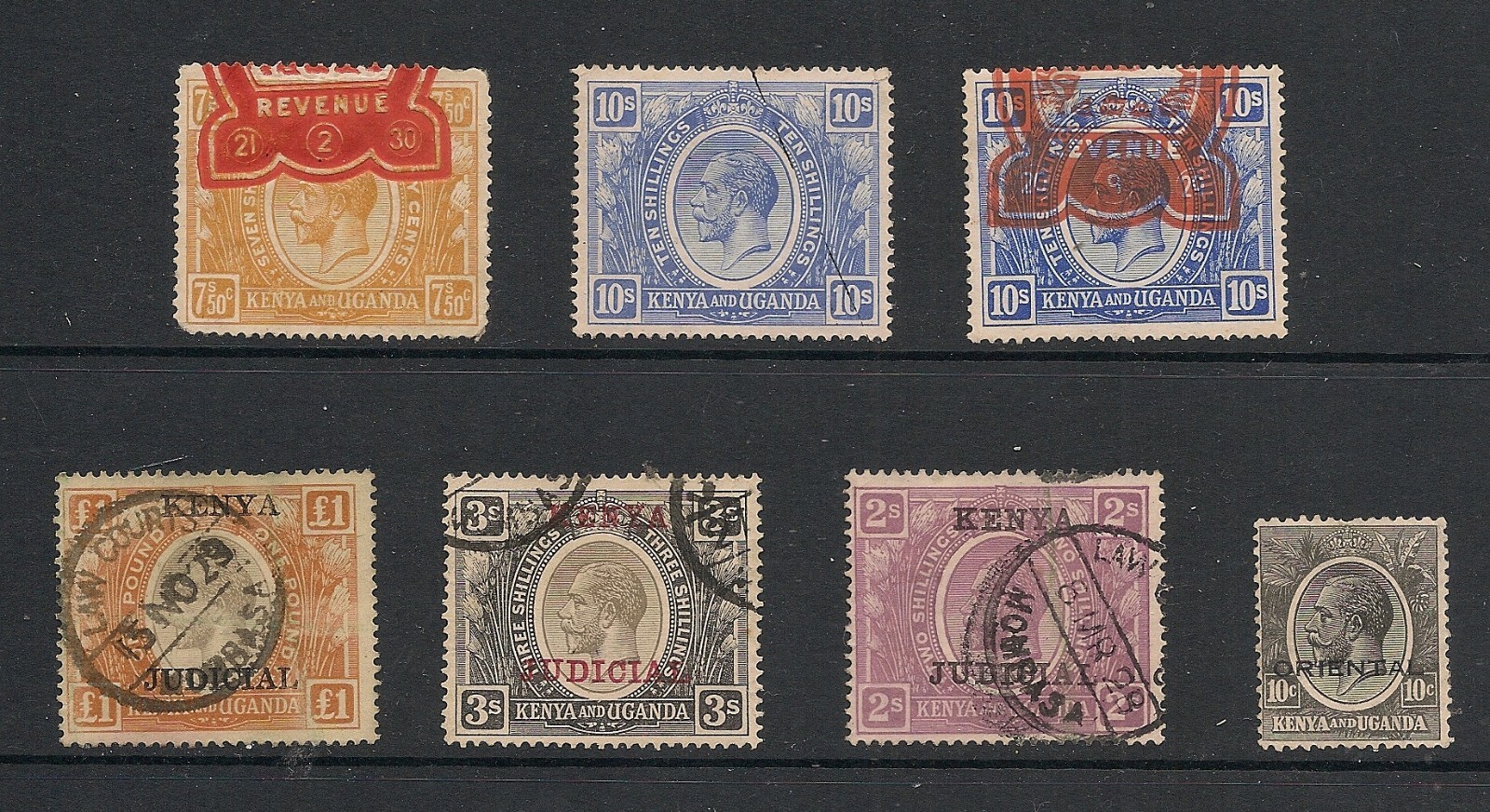 British Commonwealth Kenya & Uganda KGV Revenues Selection