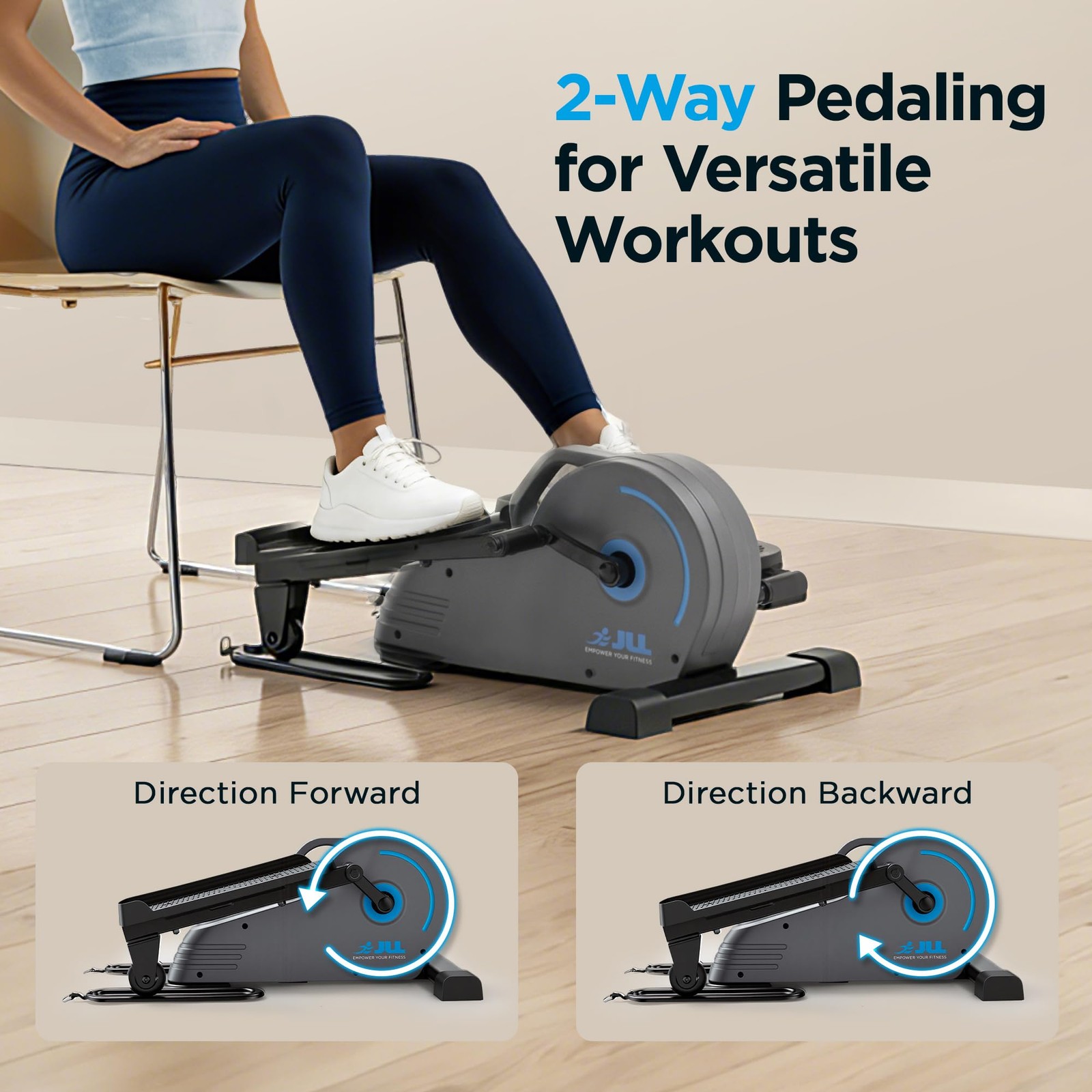 JLL Elliptical Exercise Machine, Compact Under Desk Pedal Exerciser & Trainer...