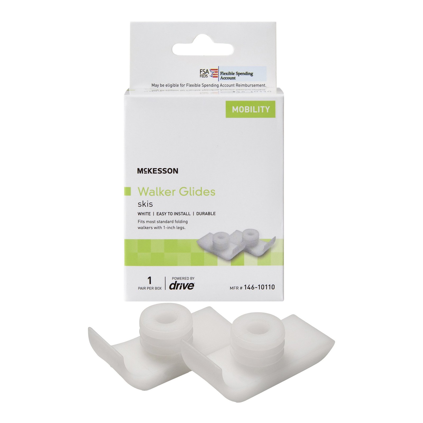 McKesson Walker Ski Glides for 1" Canes