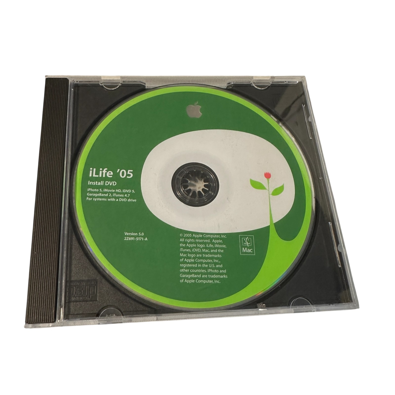 Apple iLife '05 v5.0 iPhoto iMovie iTunes iDVD GarageBand Mac Install Disc