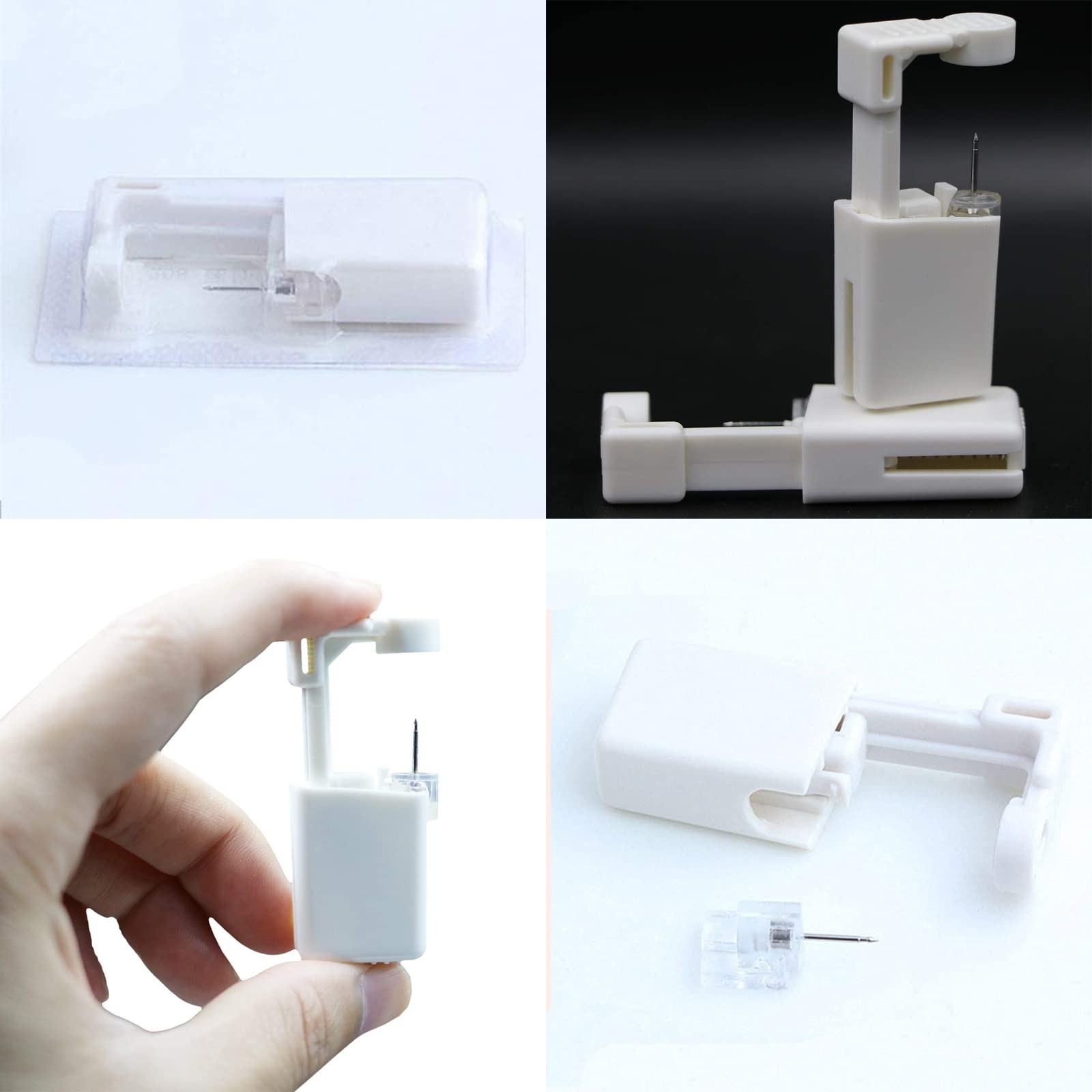 Nose Piercing Gun - 2 Pack Safety Disposable Percinging Kit 2 mm, silver