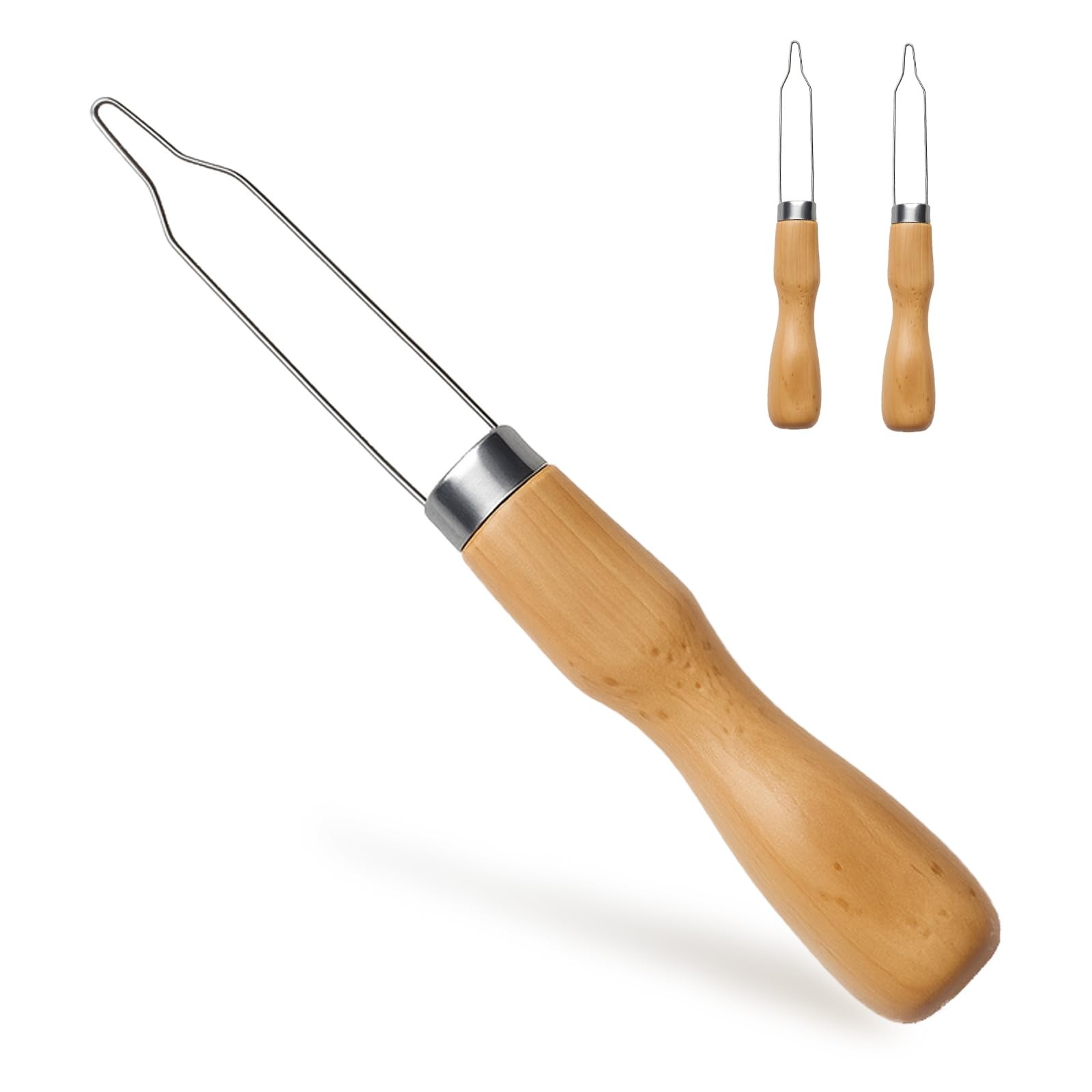 2pcs Button Hook Assist Device with Easy-Grip Wooden Handle for Pack of 2