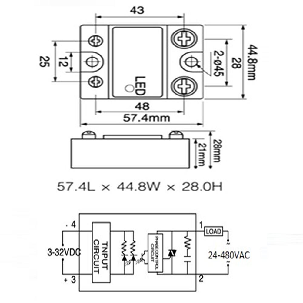 Solid State Relay SSR 80A DC3-32V Control AC24-480V DC Control AC YHD4880A