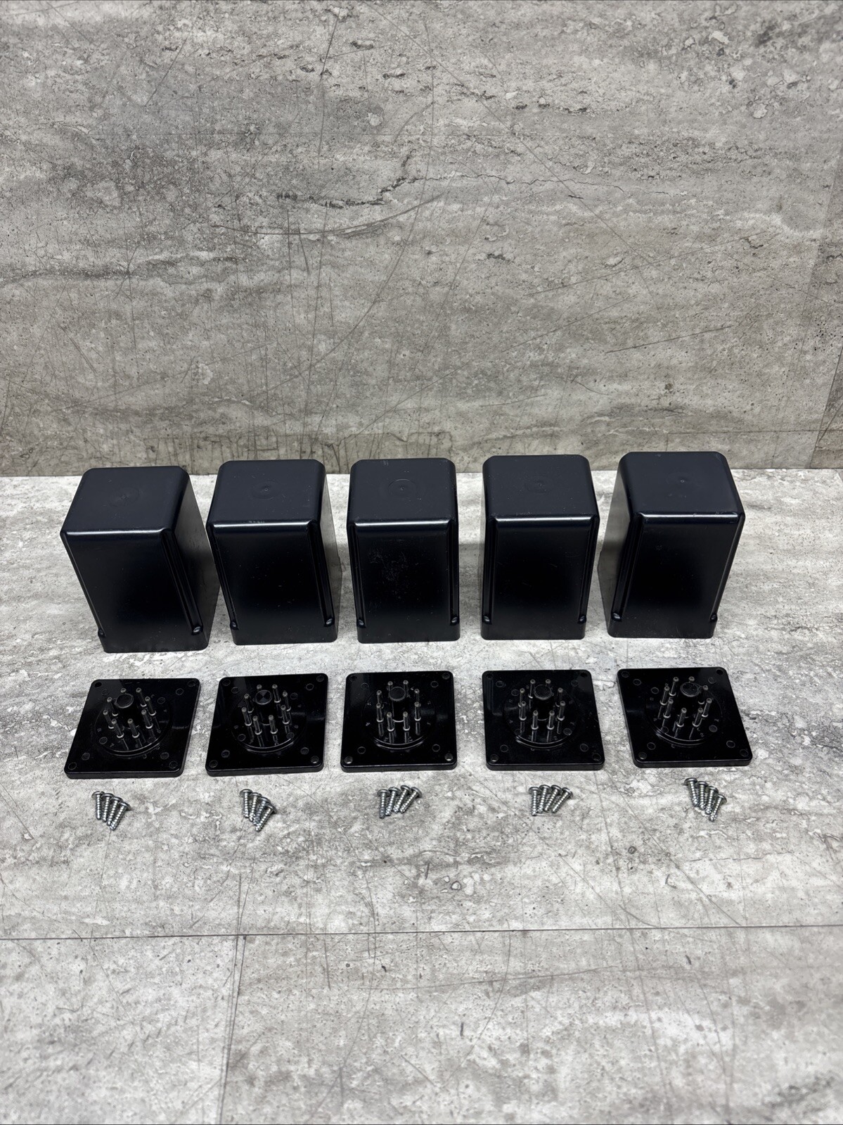 Lot Of 5 Keystone 677 Relay Housing Assembly / Enclosure For 8-Pin Relay, Black