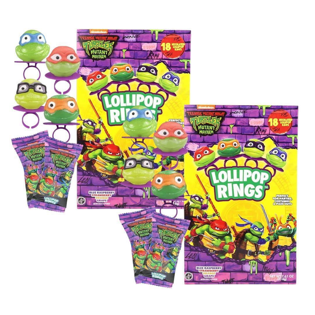 Candy Lollipop Rings For Kids TMNT Birthday Party Favors 2 Boxes of 18 Pieces