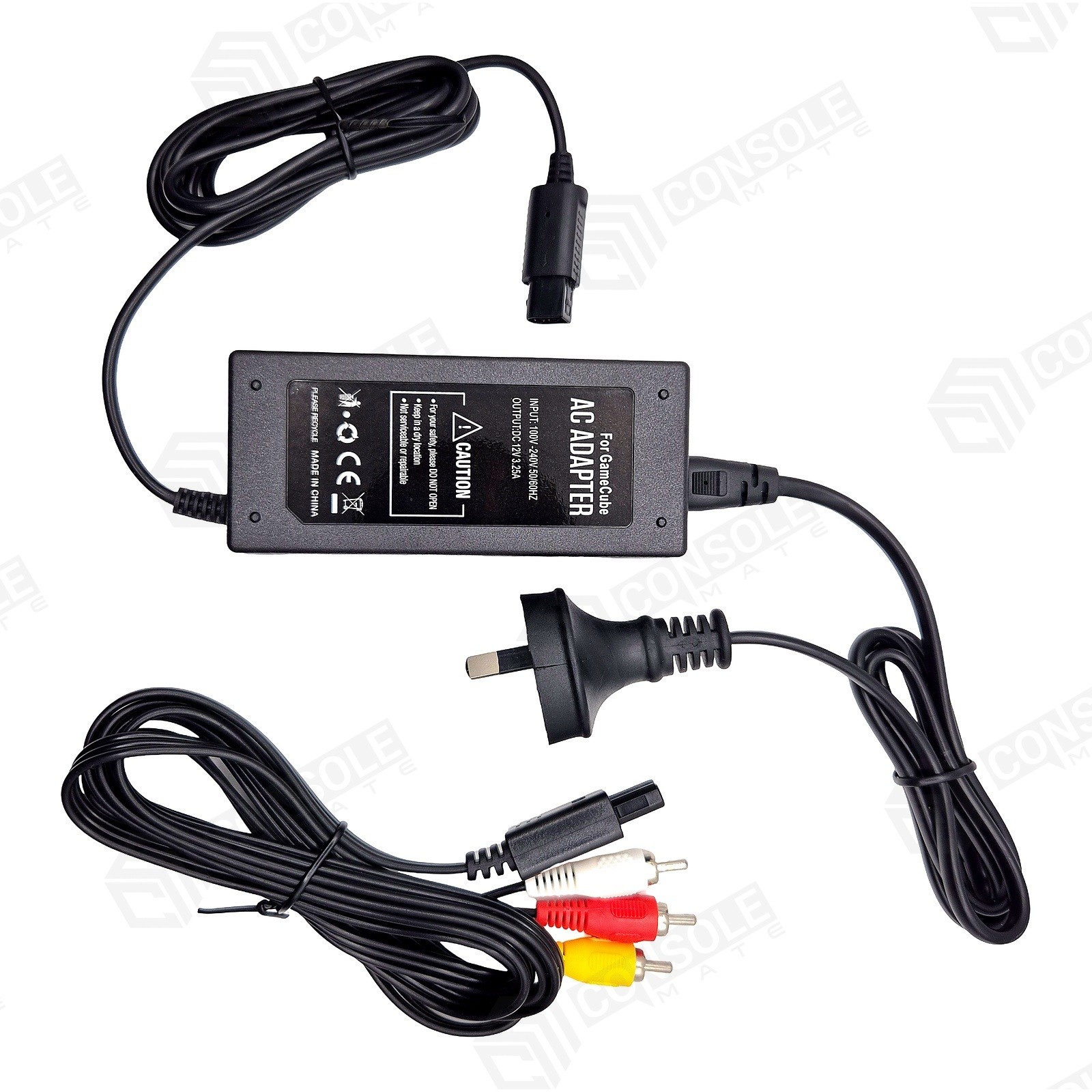 GameCube Power Supply & Composite AV Cable Set for Nintendo NGC | AU Plug