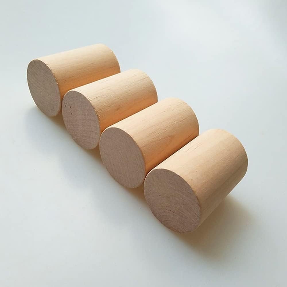 Wood Furniture Risers Set of 4 Natural Round Leg Extenders for Sofa Chair Table