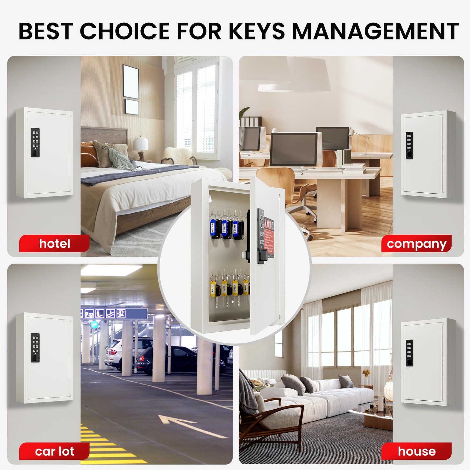 Key Lock Box for Keys with Code, Key Box Wall Mount Cabinet, Electronic Lock,