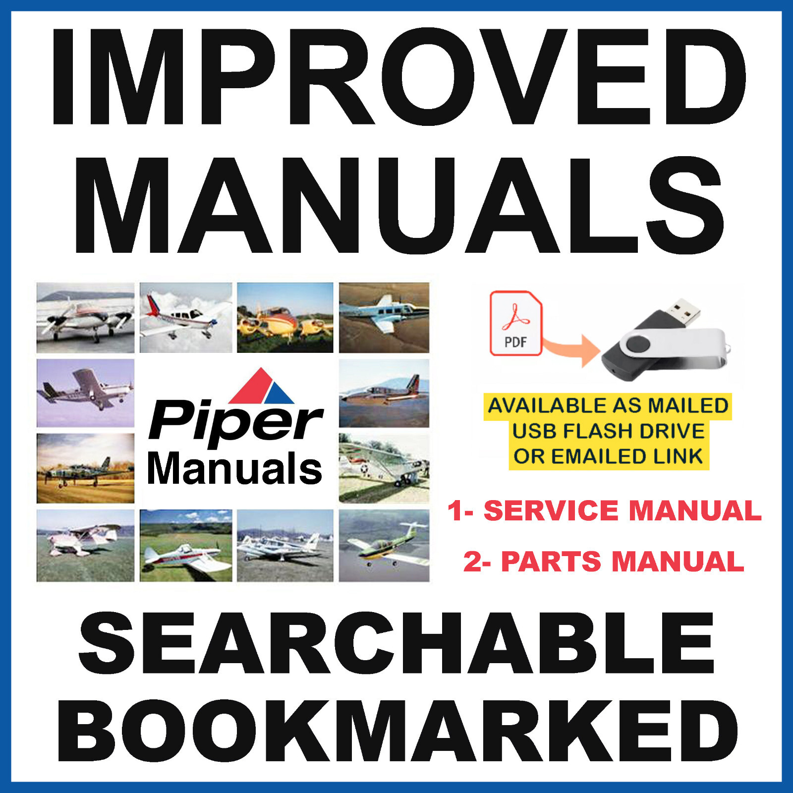 Piper Lance II Turbo Lance II PA-32RT-300 PA-32RT-300T SERVICE PARTS MANUALS USB