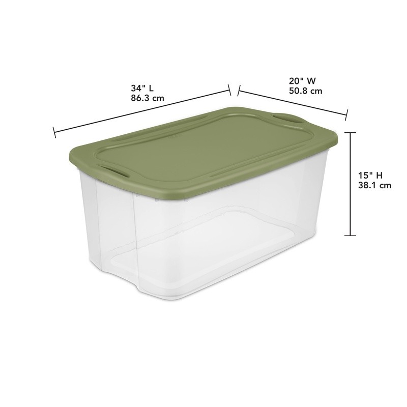 Carry Clear Storage Bin Stackable Plastic Container W/ Grip Handles New
