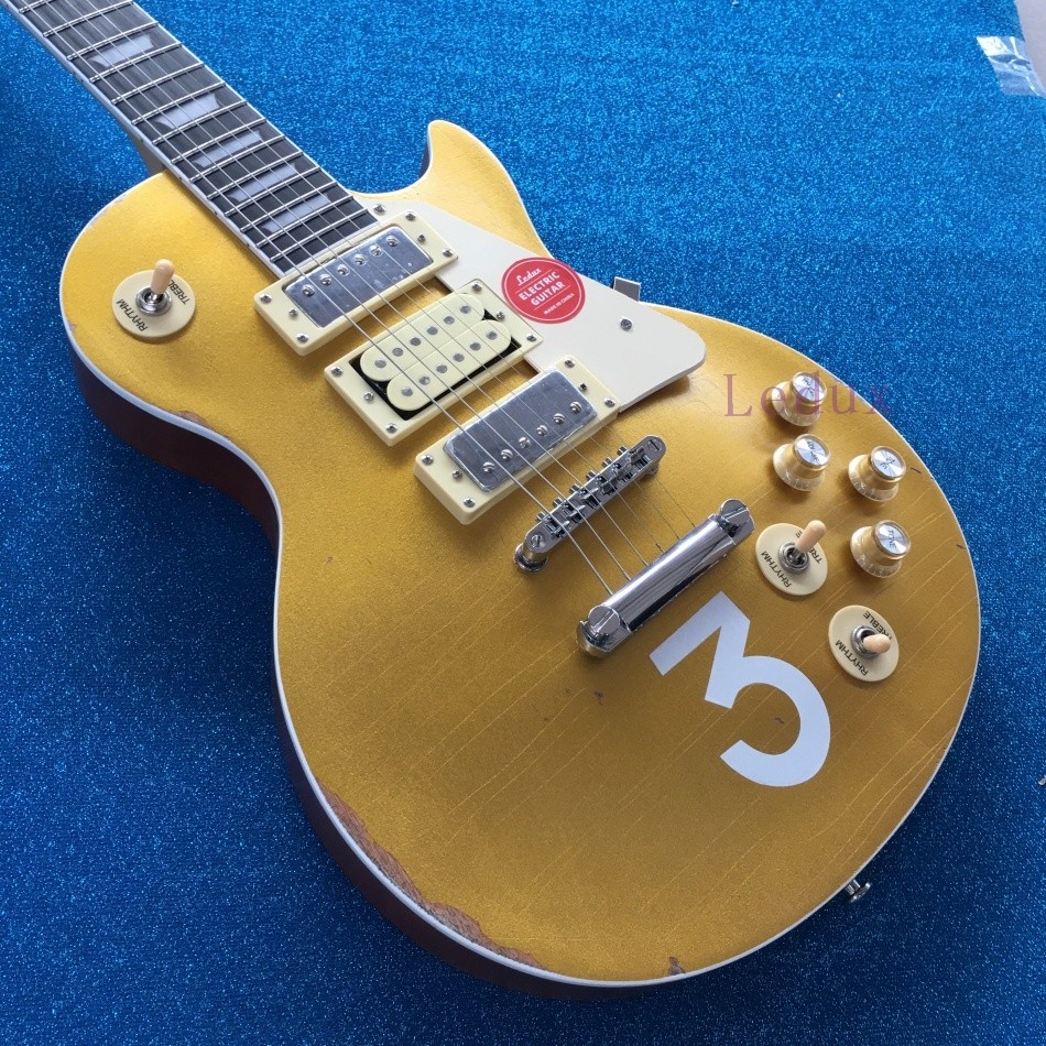 50s lp Electric Guitar Gold top 22 Frets Mahogany Body maple neck number3 fast