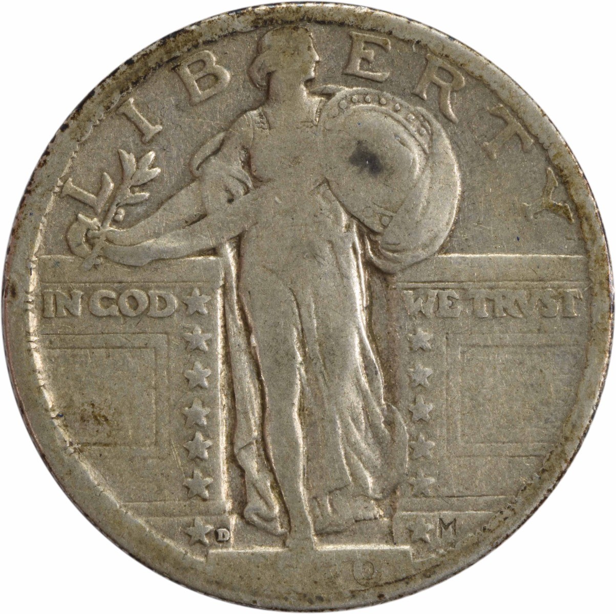 1920-D Standing Liberty Silver Quarter F Uncertified #805