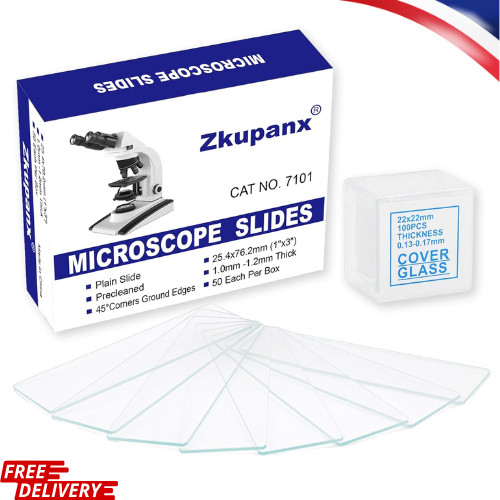 Blank Glass Microscope Slides and Covers - Ground Edges & 45° Clipped Corners, H