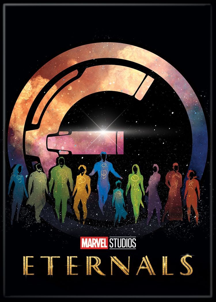 Marvel Comics Eternals Movie Cast and E Logo Refrigerator Magnet NEW UNUSED