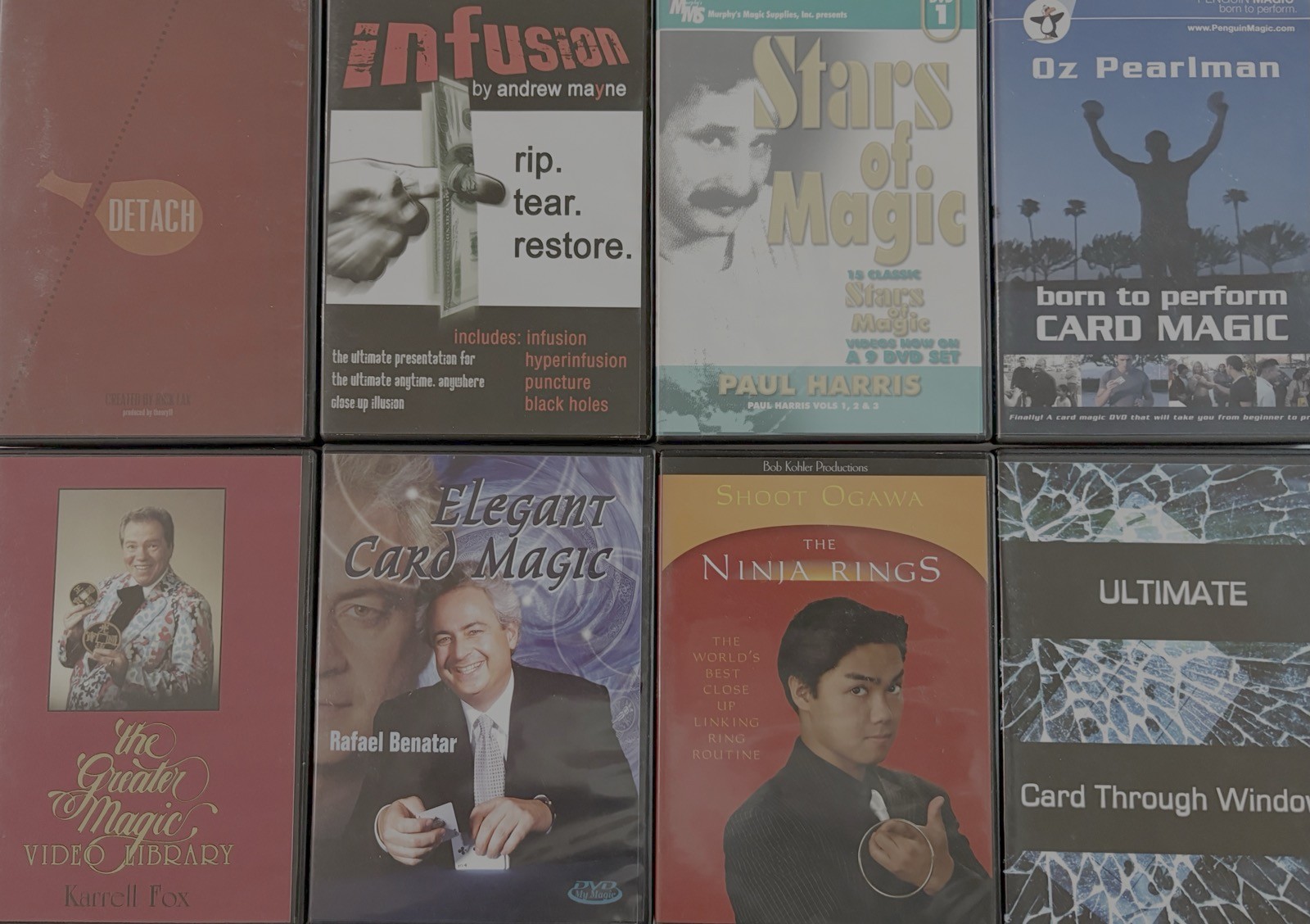 Bulk Lot Of 8 x MAGIC DVDs As Pictured Magician Trick Instructional Tuition M30