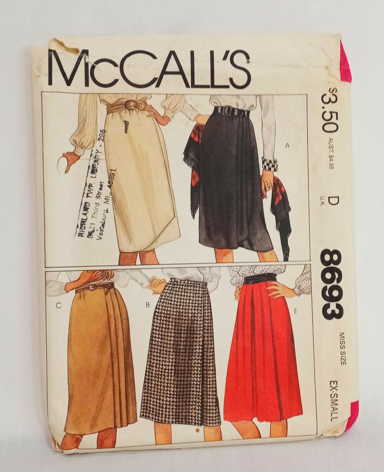 Misses Wrap-Skirt McCall's 8693 Size Ex-Small  6-8 1983 Precut to Size 8