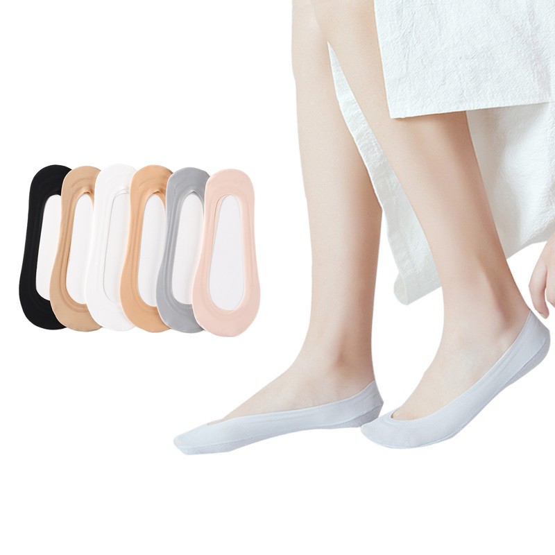5 Pairs Women Thin Non Slip Boat Socks Breathable Invisible No Show Summer Socks