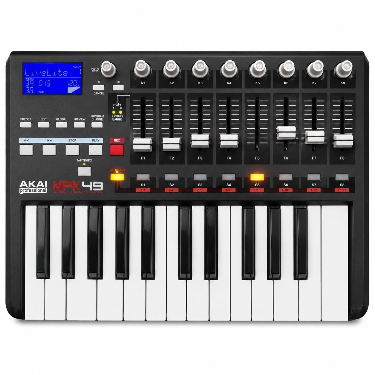 Akai Professional MPK49 49-Key USB MIDI Keyboard Controller Pads Knobs Faders