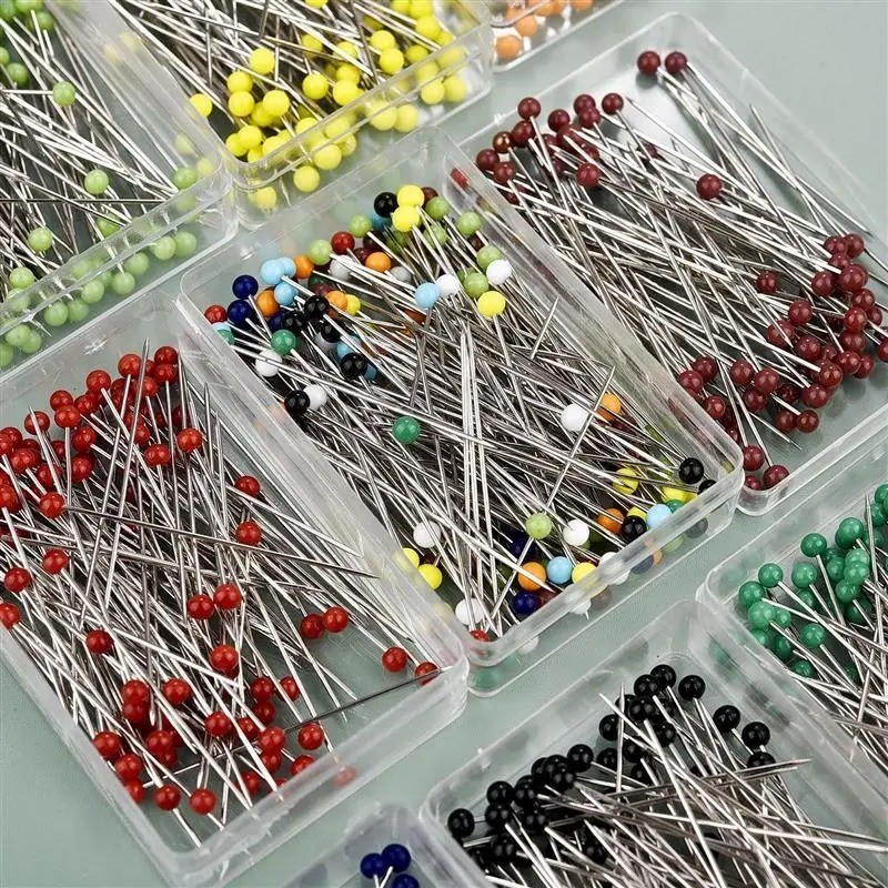100Pcs/Box 38mm Sewing Pins Glass Head Dressmaking Pins Quilting Pins Pearl Head