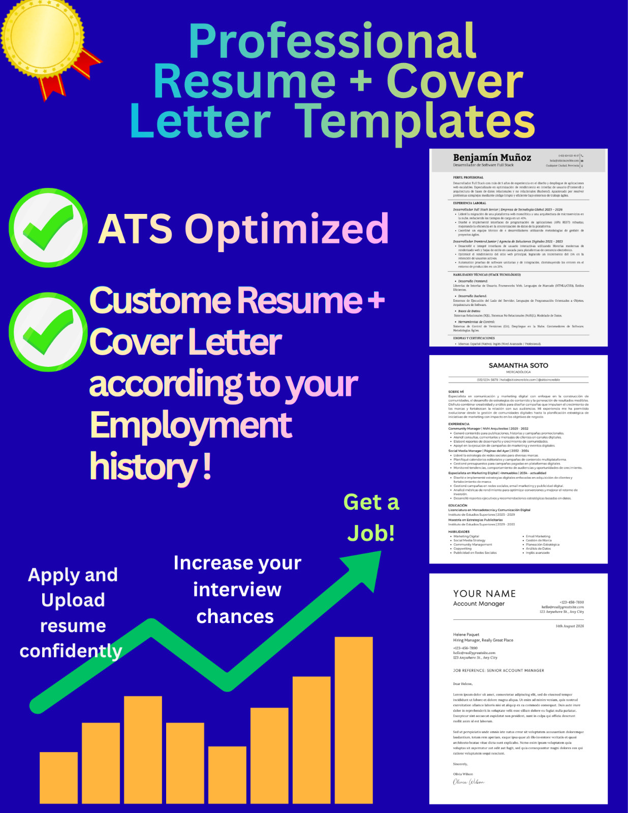 Professional Resume and Cover Letter Template to download and edit that suit you