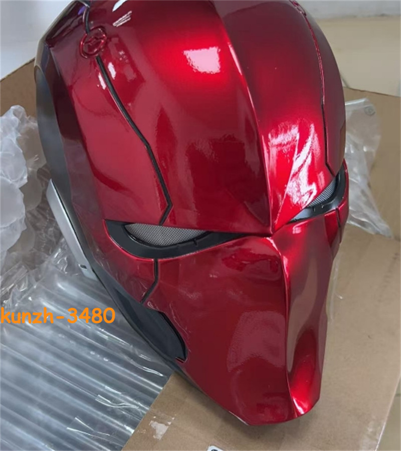 1/1 Red Hood Halloween Cosplay Helmet Wearable Eye Light Full Face FPR Mask Prop