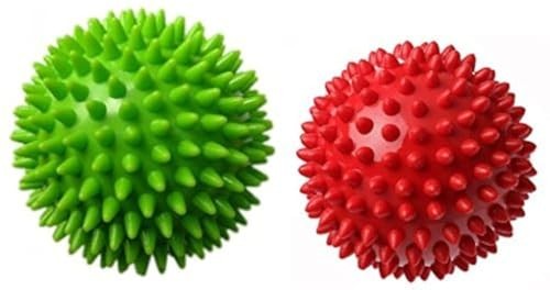 Therapist's Choice® Pack of 2 Spiky Massage Balls, Hard & Soft Combo, Stress