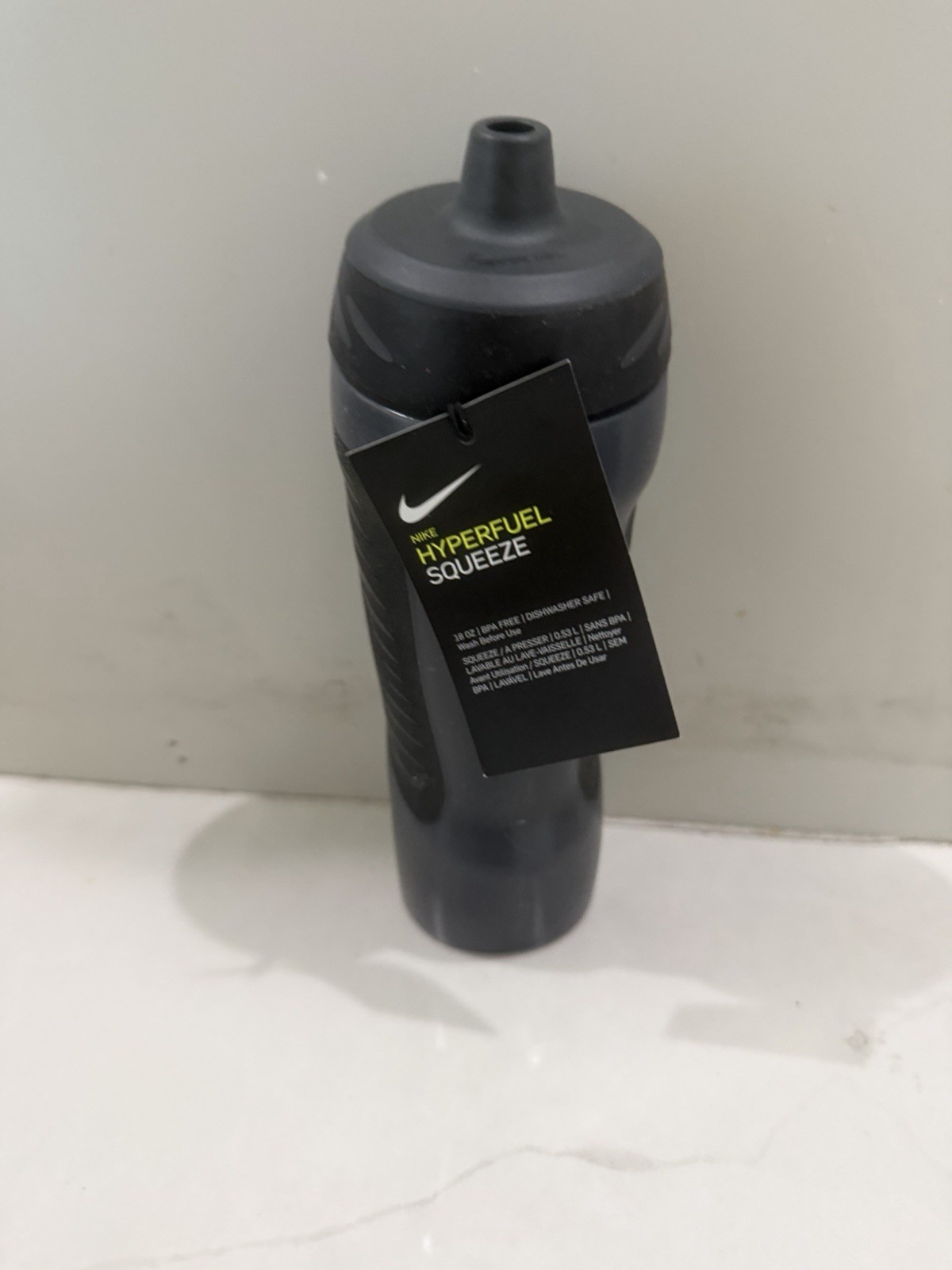 Nike Hyper Fuel Squeeze Water Bottle Black Plastic New 18 Oz