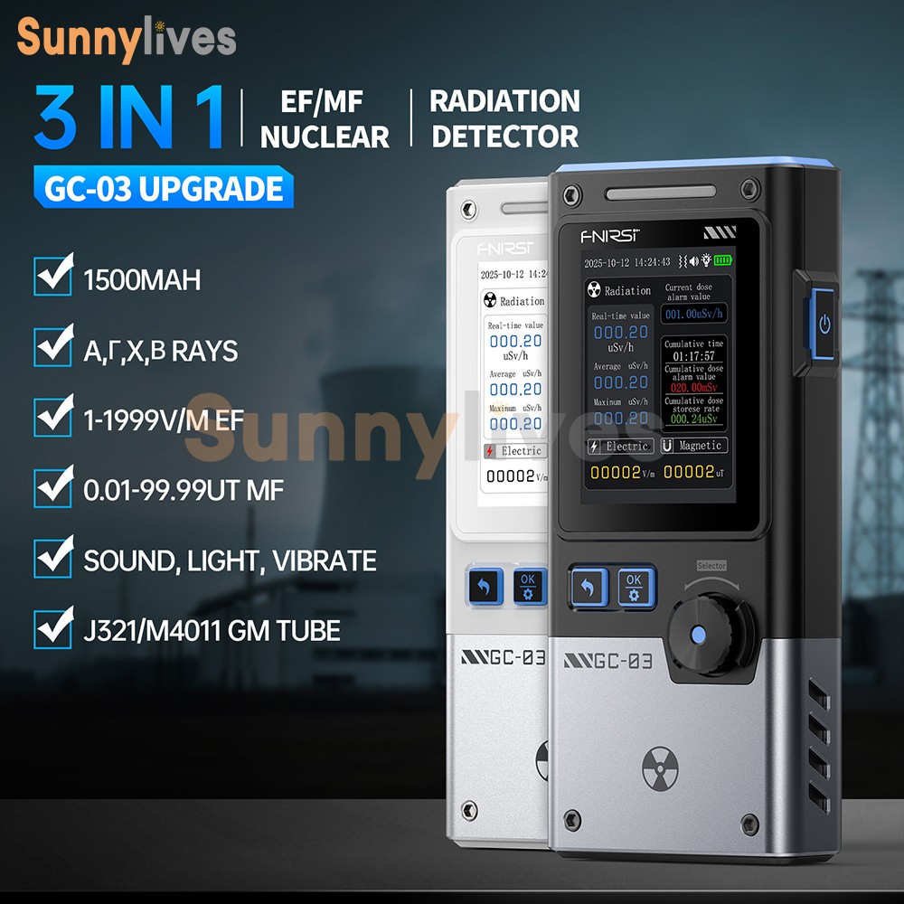 FNIRSI 3in1 Geiger Counter Electromagnetic Nuclear Radiation Detector EMF Meter