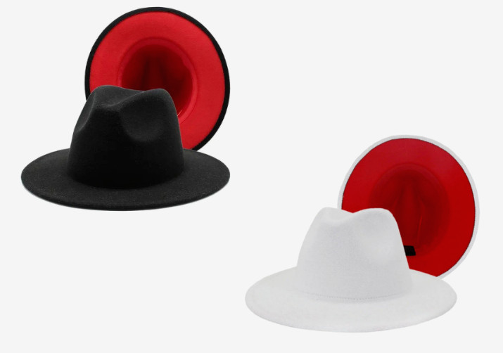 Adult Wide Brim Wool Felt Panama Hat/ Casual Jazz Cap for Men Women